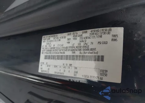 2016 Ford Transit-350 Xlt из США, поврежденный, VIN 1FBAX2CG1GKA79928